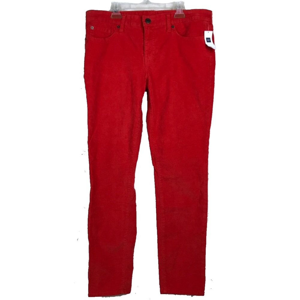 Gap Orange Red Premium Skinny Cords Pants 10 *Read